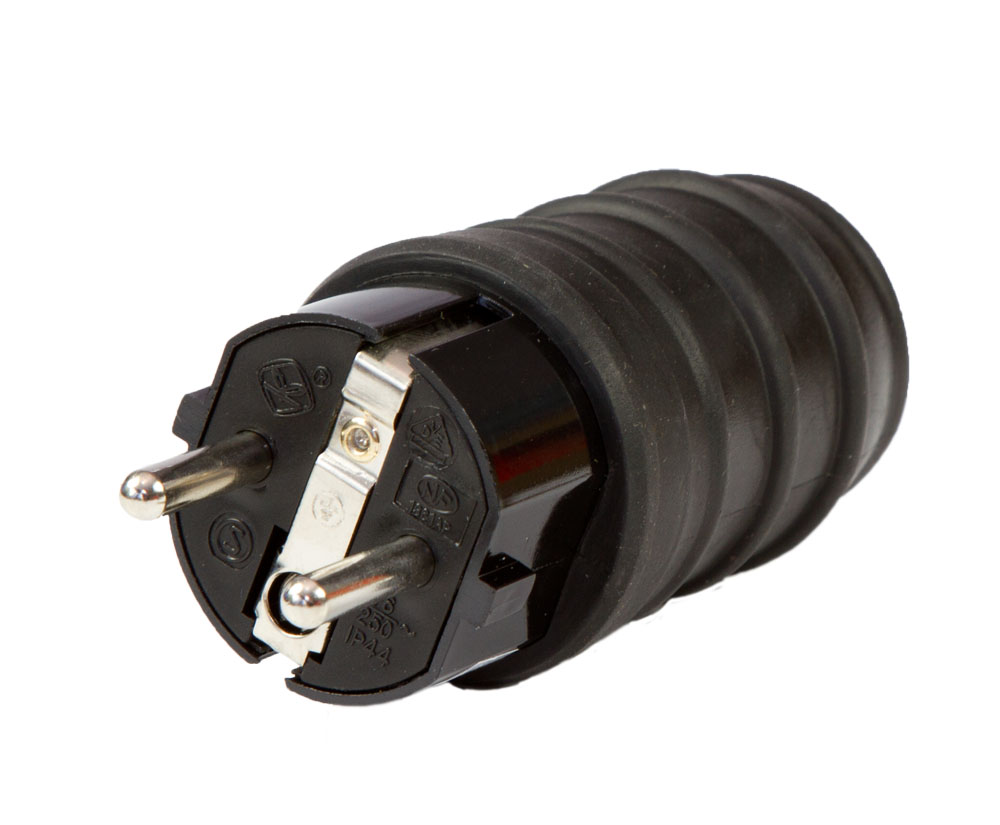 European rubber plug/-socket IP44