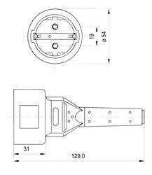 K03/L socket 2-pole earthing contacts