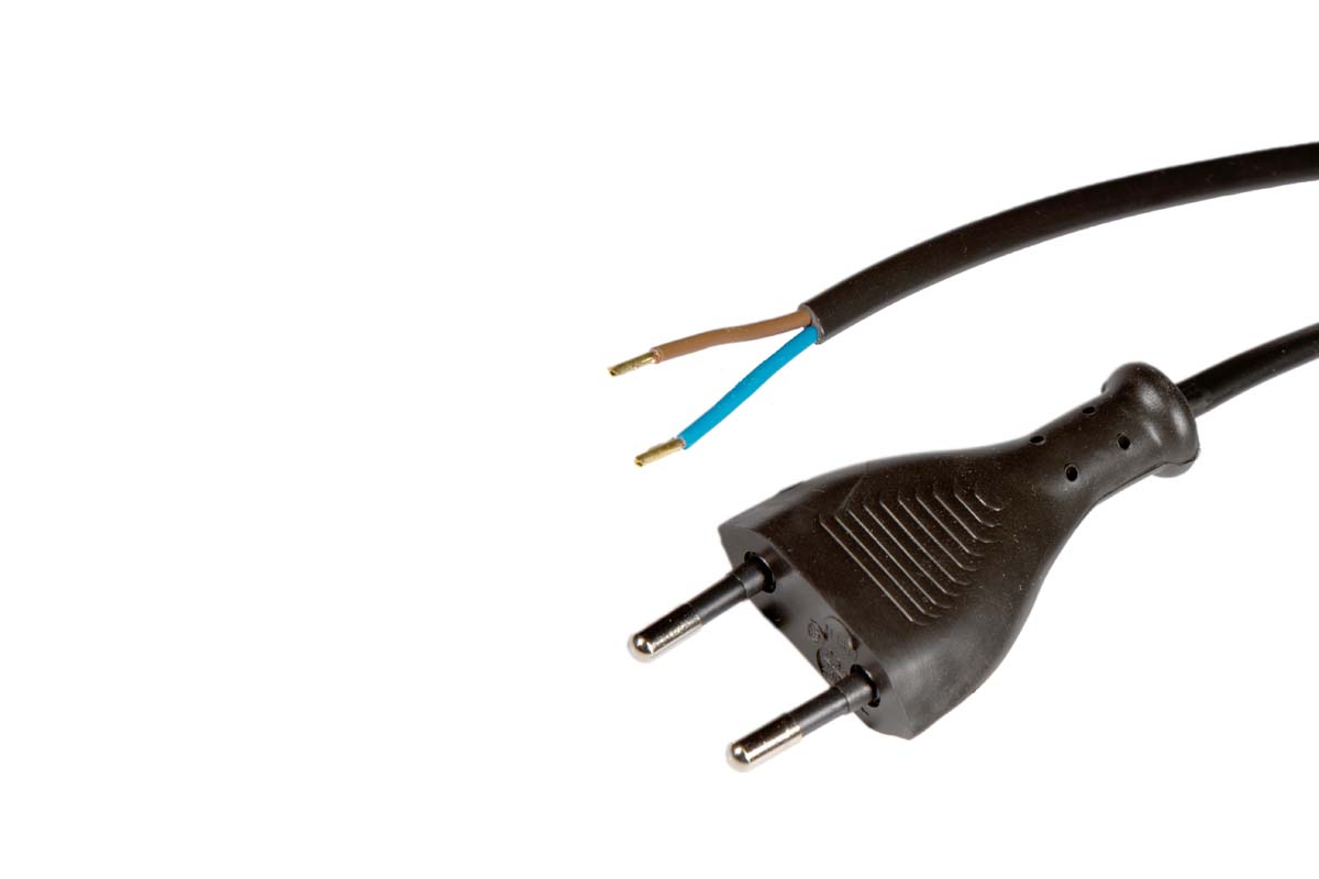 Power cord PVC Euro flat plug