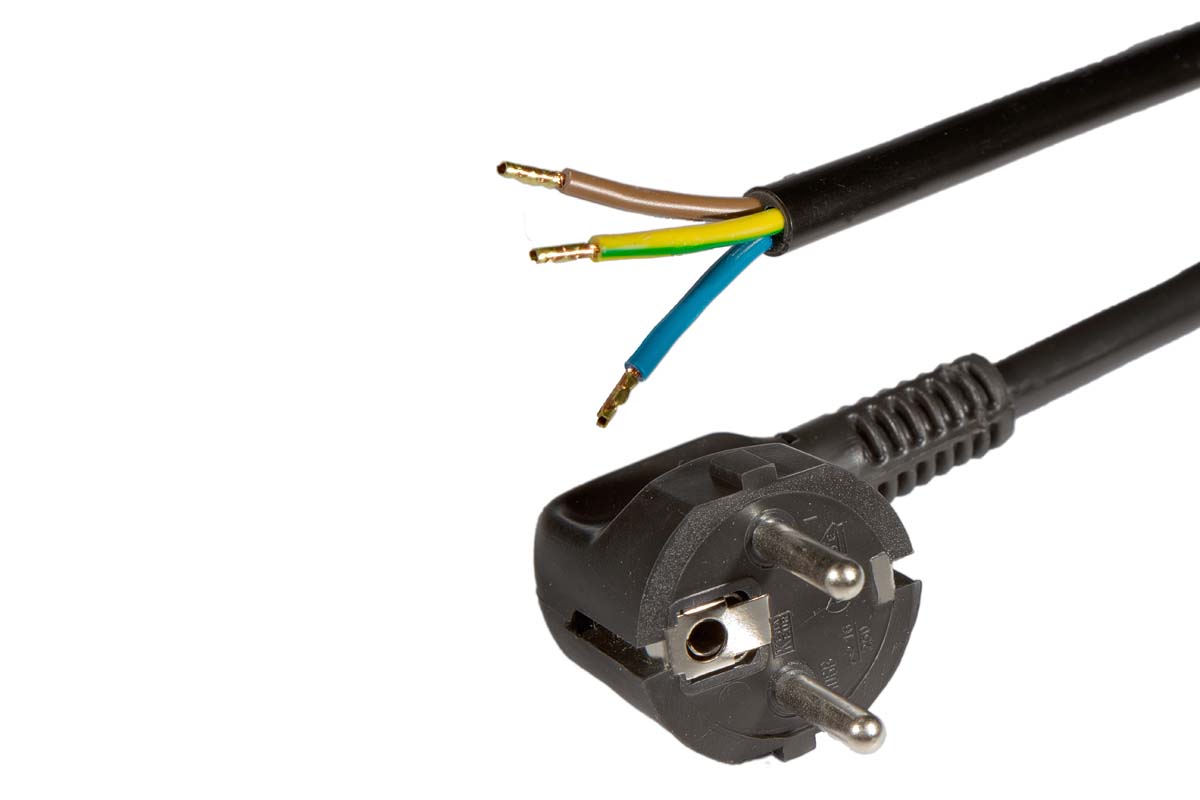 power cord PVC with angled plug